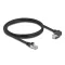 Delock GigE kamera kábel RJ45 apa 90 -ban hajlított csavarokkal - RJ45 apa Cat.6 S/FTP 1 m fekete (80921)