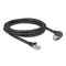 Delock GigE kamera kábel RJ45 apa 90 -ban hajlított csavarokkal - RJ45 apa Cat.6 S/FTP 2 m fekete (80922)