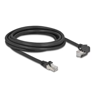   Delock GigE kamera kábel RJ45 apa 90 -ban hajlított csavarokkal - RJ45 apa Cat.6 S/FTP 3 m fekete (80923)