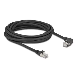  Delock GigE kamera kábel RJ45 apa 90 -ban hajlított csavarokkal - RJ45 apa Cat.6 S/FTP 5 m fekete (80924)