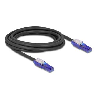   Delock RJ45 hálózati kábel Cat.6 UTP 180 -os hajlítással apák fekete színű 3 m (80928)
