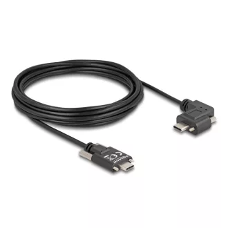   Delock USB 2.0 kábel USB Type-C  apa csatlakozó csavarokkal - USB Type-C  apa csatlakozó csavarokkal ívelt bal / jobb PD 3.0 60 W 5 m (80959)
