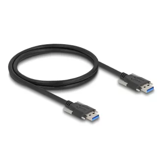   Delock USB 5 Gbps kábel A-típusú apa - A-típusú apa 22 mm-es csavar távolsággal 1 m, fekete (80998)