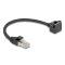 Delock Hálózat bővítő kábel RJ45 apa - RJ45 anya 90 -ban hajlított, Cat.6 F/UTP, 0,25 m, fekete (81040)