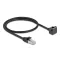 Delock Hálózat bővítő kábel RJ45 apa - RJ45 anya 90 -ban hajlított, Cat.6 F/UTP, 0,5 m, fekete (81041)