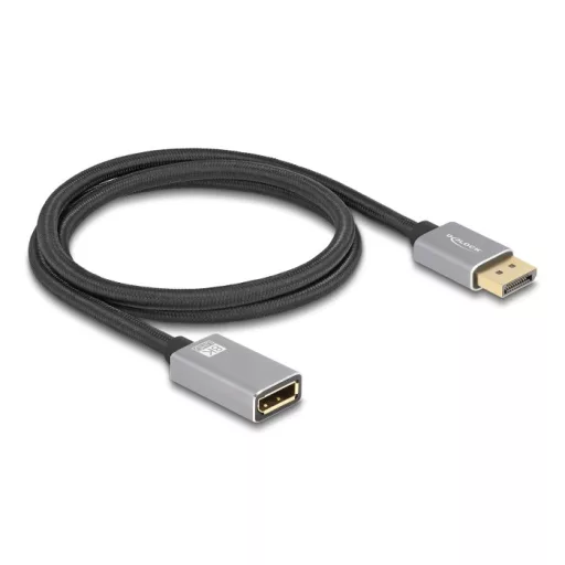 Delock DisplayPort bővítőkábel 8K 60 Hz 1 m szürke fém retesz nélküli (81079)