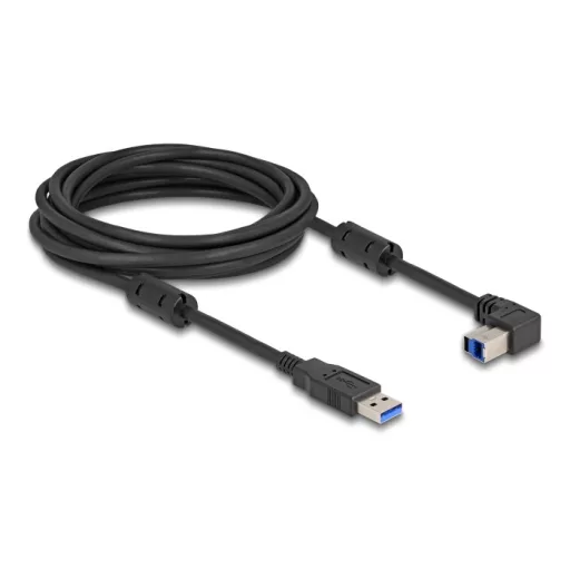 Delock USB 5 Gbps kábel A-típusú apa - B-típusú apa 90  felfelé néző csatlakozóapaval 5 m (81107)
