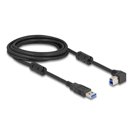 Delock USB 5 Gbps kábel A-típusú apa - B-típusú apa 90  jobbra hajlítva 3 m (81110)