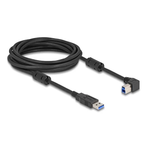 Delock USB 5 Gbps kábel A-típusú apa - B-típusú apa 90  jobbra hajlítva 5 m (81111)