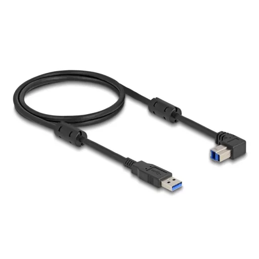 Delock USB 5 Gbps kábel A-típusú apa - B-típusú apa 90  lefelé néző csatlakozóapaval 1 m (81112)