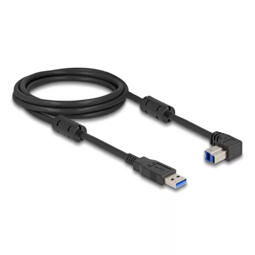 Delock USB 5 Gbps kábel A-típusú apa - B-típusú apa 90  lefelé néző csatlakozóapaval 2 m (81113)