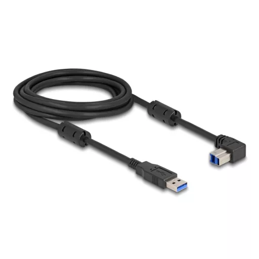 Delock USB 5 Gbps kábel A-típusú apa - B-típusú apa 90  lefelé néző csatlakozóapaval 3 m (81114)