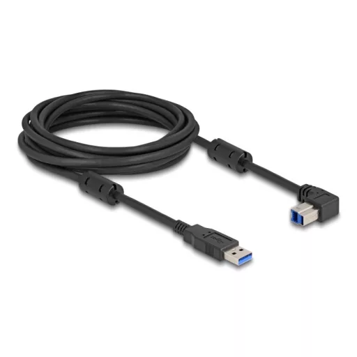 Delock USB 5 Gbps kábel A-típusú apa - B-típusú apa 90  lefelé néző csatlakozóapaval 5 m (81115)