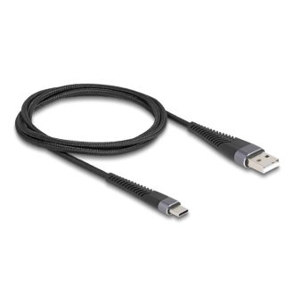   Delock USB 2.0 kábel A-típusú USB apa - USB Type-C  apa meghosszabbított hajlítás védelemmel 1 m (81121)