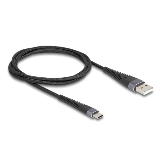 Delock USB 2.0 kábel A-típusú USB apa - USB Type-C  apa meghosszabbított hajlítás védelemmel 1 m (81121)