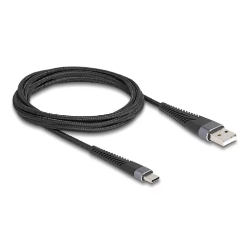 Delock USB 2.0 kábel A-típusú USB apa - USB Type-C  apa meghosszabbított hajlítás védelemmel 2 m (81122)
