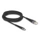 Delock USB 2.0 kábel A-típusú USB apa - USB Type-C  apa meghosszabbított hajlítás védelemmel 3 m