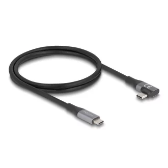   Delock USB 40 Gbps Kábel, ívelt bal / jobb, USB PD 3.1 Extended Power Range 240 W 1 m (81131)