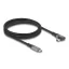 Delock USB 20 Gbps Kábel, ívelt bal / jobb, USB PD 3.1 Extended Power Range 240 W 2 m (81132)