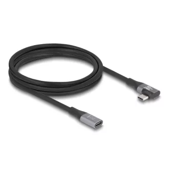   Delock USB 20 Gbps bővítőkábel, ívelt bal / jobb, USB PD 3.1 Extended Power Range 240 W 2 m (81148)