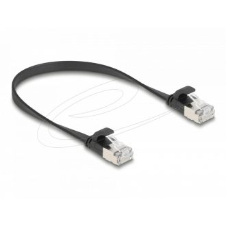   Delock RJ45 lapos patch kábelcsatlakozó a dugóhoz Cat.6A U/FTP 0,25 m fekete (81161)