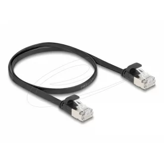   Delock RJ45 lapos patch kábelcsatlakozó a dugóhoz Cat.6A U/FTP 0,5 m fekete (81162)