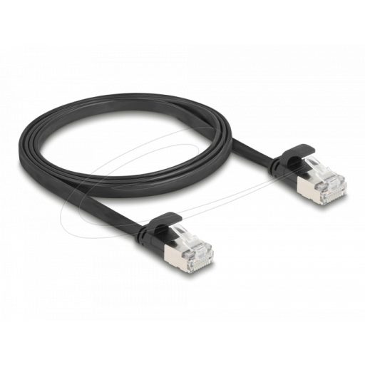 Delock RJ45 lapos patch kábelcsatlakozó a dugóhoz Cat.6A U/FTP 1 m fekete (81163)