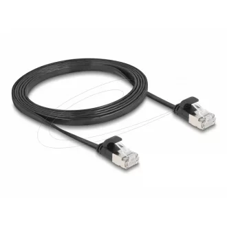   Delock RJ45 lapos patch kábelcsatlakozó a dugóhoz Cat.6A U/FTP 1,5 m fekete (81164)
