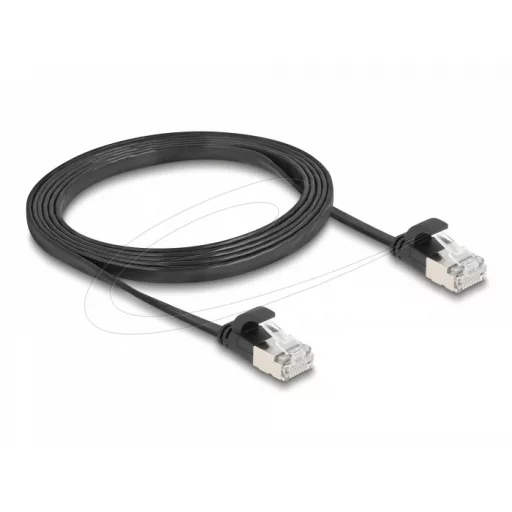Delock RJ45 lapos patch kábelcsatlakozó a dugóhoz Cat.6A U/FTP 1,5 m fekete (81164)