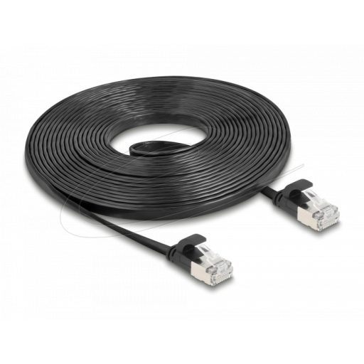 Delock RJ45 lapos patch kábelcsatlakozó a dugóhoz Cat.6A U/FTP 5 m fekete (81167)