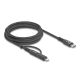 Delock 2 az 1-ben USB kábel USB Type-C  - USB Type-C  / Lightning  iPhone  és iPad  eszközökhöz 2 m MFi 60 W