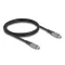 Delock USB 40 Gbps kábel USB Type-C  dugó - dugó PD 3.1 240 W E-Marker 1 m szürke fém (81191)