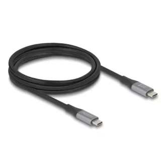   Delock USB 40 Gbps kábel USB Type-C  dugó - dugó PD 3.1 240 W E-Marker 2 m szürke fém (81192)