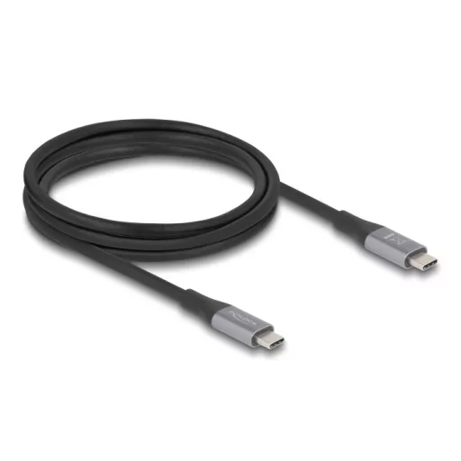 Delock USB 40 Gbps kábel USB Type-C  dugó - dugó PD 3.1 240 W E-Marker 2 m szürke fém (81192)