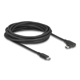   Delock Aktív USB 10 Gbps kábel USB Type-C  apa- balra / jobbra hajlított apa 5 m 8K PD 60 W E-Markerrel (81196)