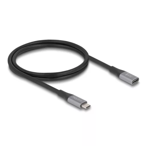 Delock USB 40 Gbps bővítő kábel USB Type-C  apa - anya PD 3.1 240 W 1 m szürke fém (81201)