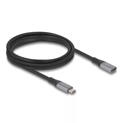 Delock USB 40 Gbps bővítő kábel USB Type-C  apa - anya PD 3.1 240 W 2 m szürke fém (81202)