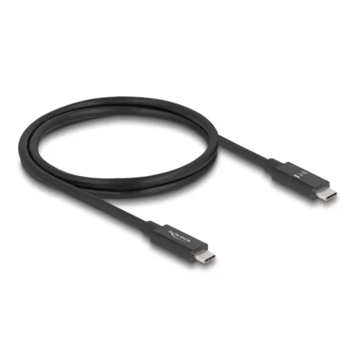 Delock USB 80 Gbps kábel USB Type-C  dugó - dugó 16K 60 Hz PD 3.1 240 W E-Marker koaxiális 1 m fekete (81211)