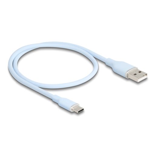Delock USB 2.0 kábel USB A-típusú dugó - USB Type-C  dugó 0,5 m kék Szilikon (81221)