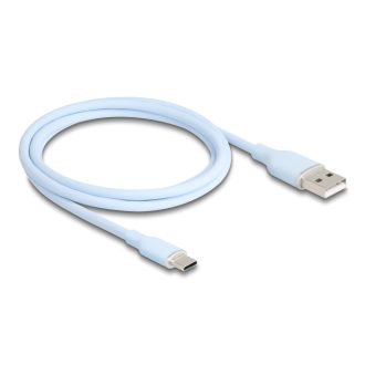   Delock USB 2.0 kábel USB A-típusú dugó - USB Type-C  dugó 1 m kék Szilikon (81222)
