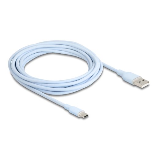 Delock USB 2.0 kábel USB A-típusú dugó - USB Type-C  dugó 4 m kék Szilikon (81224)