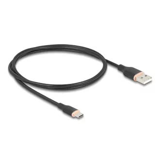   Delock USB 2.0 kábel USB A-típusú dugó - USB Type-C  dugó 1 m fekete Szilikon (81226)