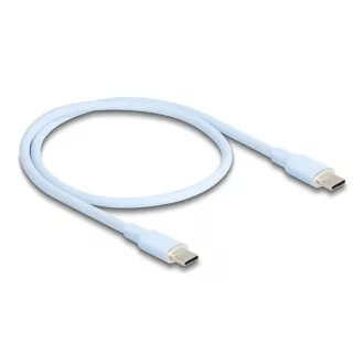   Delock USB 2.0 kábel USB Type-C  dugó - dugó PD 3.0 60 W 0,5 m kék Szilikon (81233)