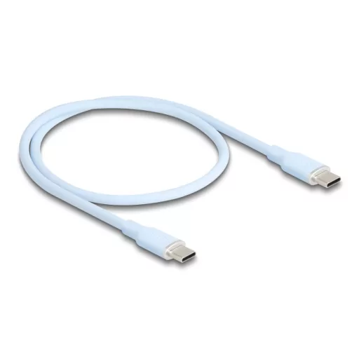 Delock USB 2.0 kábel USB Type-C  dugó - dugó PD 3.0 60 W 0,5 m kék Szilikon (81233)