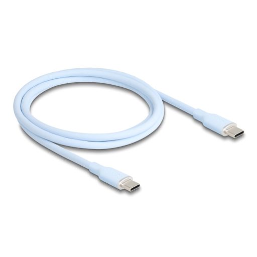 Delock USB 2.0 kábel USB Type-C  dugó - dugó PD 3.0 60 W 1 m kék Szilikon (81234)