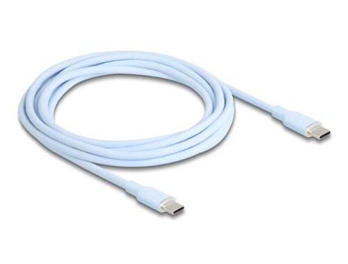 Delock USB 2.0 kábel USB Type-C  dugó - dugó PD 3.0 60 W 2,5 m kék Szilikon