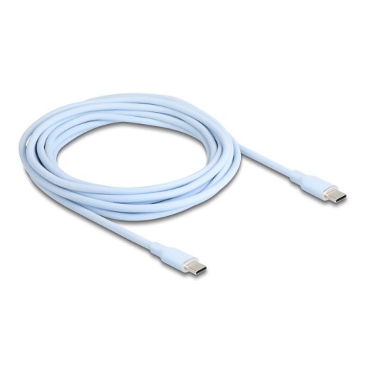 Delock USB 2.0 kábel USB Type-C  dugó - dugó PD 3.0 60 W 4 m kék Szilikon (81236)