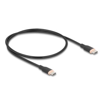   Delock USB 2.0 kábel USB Type-C  dugó - dugó PD 3.0 60 W 0,5 m fekete Szilikon (81237)
