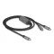 Delock USB-C  Y-kábel 1 x apa - 2 x apa PD 3.0 100 W intelligens tápelosztás 1,2 m (81271)