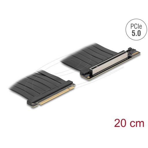 Delock PCI Expressz riser kártya 5.0 x16 apa - x16 szlot kábellel 20 cm (81289)